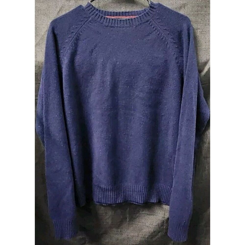 J Crew Woman's 100% Lambswool Sweater Pullover Navy Blue Sweater Crew Neck L/S